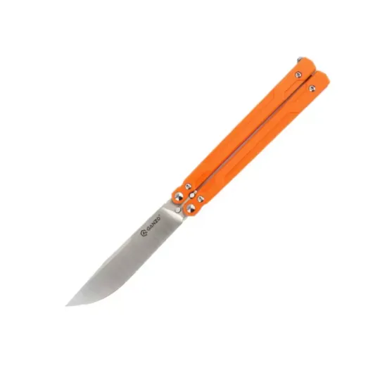 Складной нож -бабочка Ganzo G766-OR c клинком из стали 440C, рукоять G10