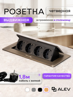 Горизонтальная четверная розетка, бронзовая