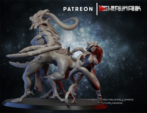 Grand Alliance Chaos Hosts of Slaanesh  Chaos Daemons Fiends Демон Слаанеш с демоницей миниатюра для dnd, днд, pathfinder, фентези, Настольная игра, НРИ, Варгейм, РПГ