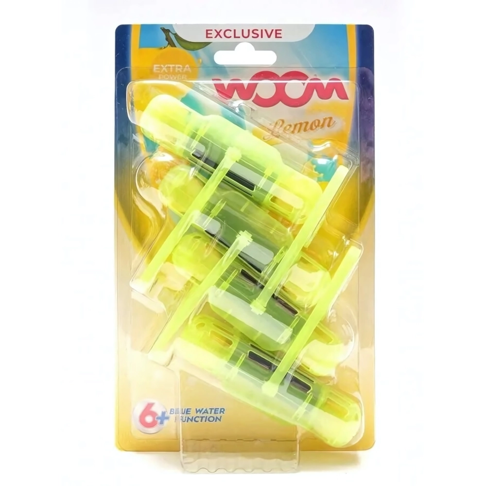 Туалетные блоки для очищения унитаза WOOM 6 в 1 Лимон, 4 блока