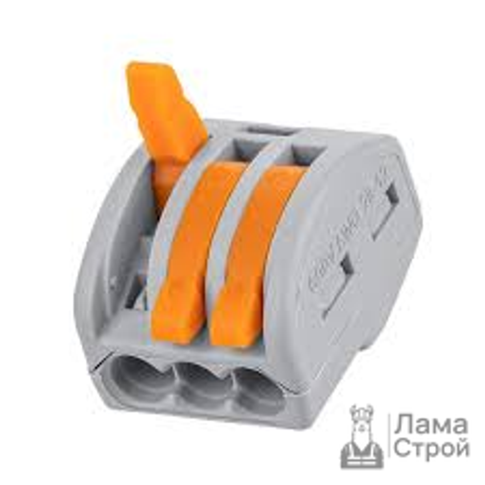 Клемма соединительная WAGO 222-413 3-проводная 4 мм 50 шт, серый