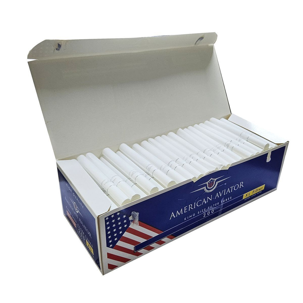 Гильзы для сигарет "American Aviator" XL Filter White 200шт