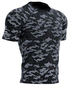 Мужская теннисная футболка Compressport Training Short Sleeve T-Shirt Camo Premium - черный