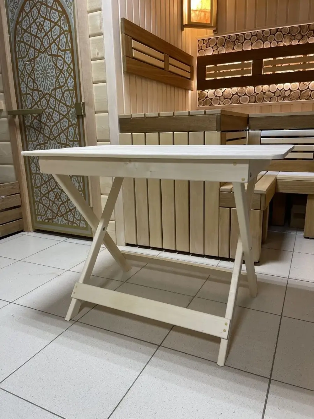 Стол раскладной для бани 100см