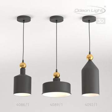 Подвесной светильник 4088/1 черный/золото Bolli Odeon Light