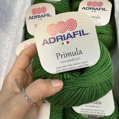 PRIMULA - Adriafil; 100% меринос; 300м/100гр; Вес моточка 50гр; цвет: зеленый травяной MP