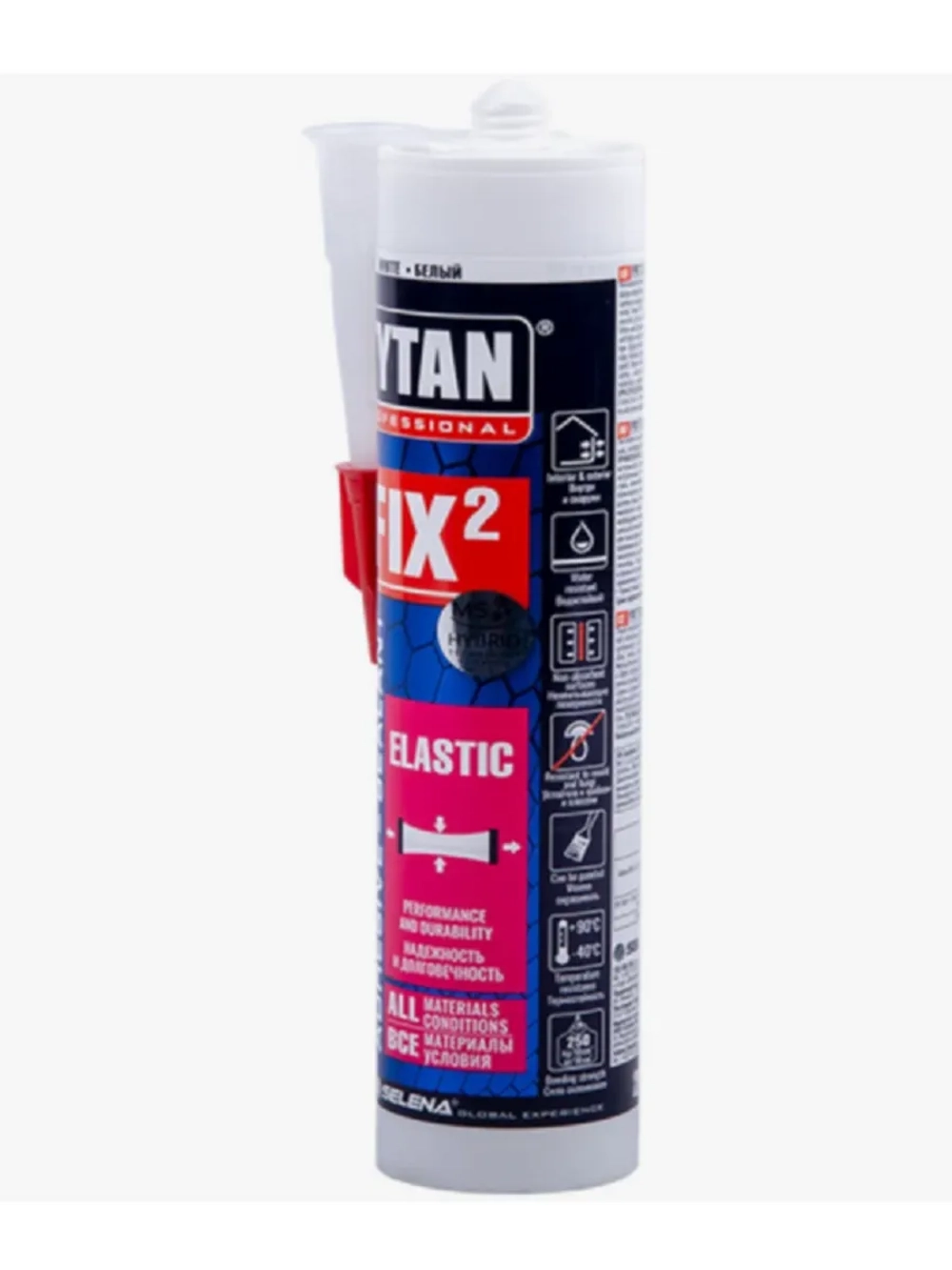 Клей-Герметик Fix² Elastic, 290 мл, Белый
