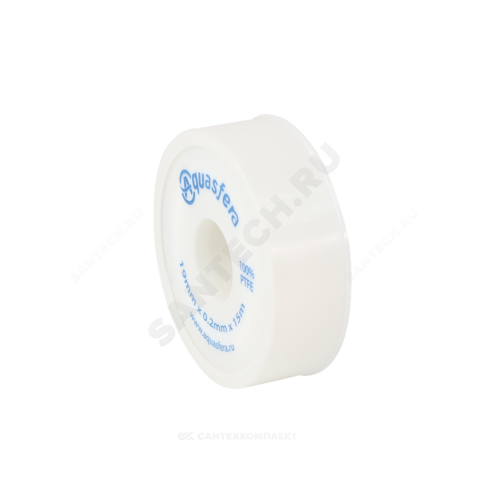 Лента ФУМ PTFE 6020 19ммх0,2ммх15м катушка среда: вода Aquasfera 6020-04