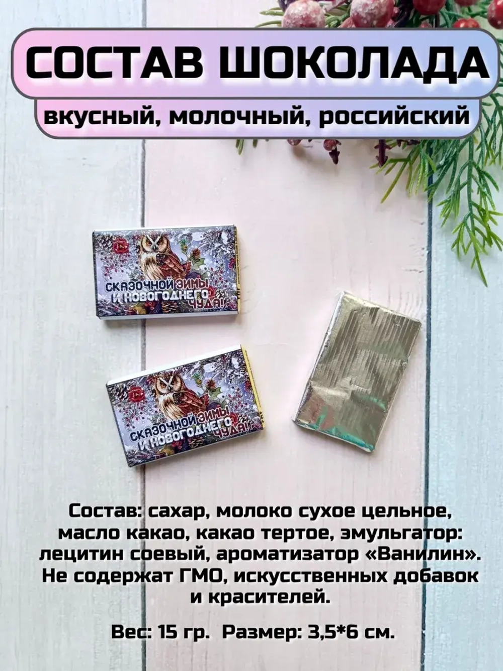 Открытки подарочные на Новый год с шоколадом
