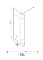 Душевая перегородка Niagara Nova NG-481-10FBLACK (100х200) черный матовый,стекло рифленое/тонированное,1 место