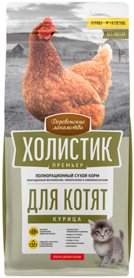 Деревенские лакомства 10кг Сухой корм для котят Курица