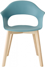 Кресло пластиковое Scab Design Natural Lady B, отбеленный бук, голубой