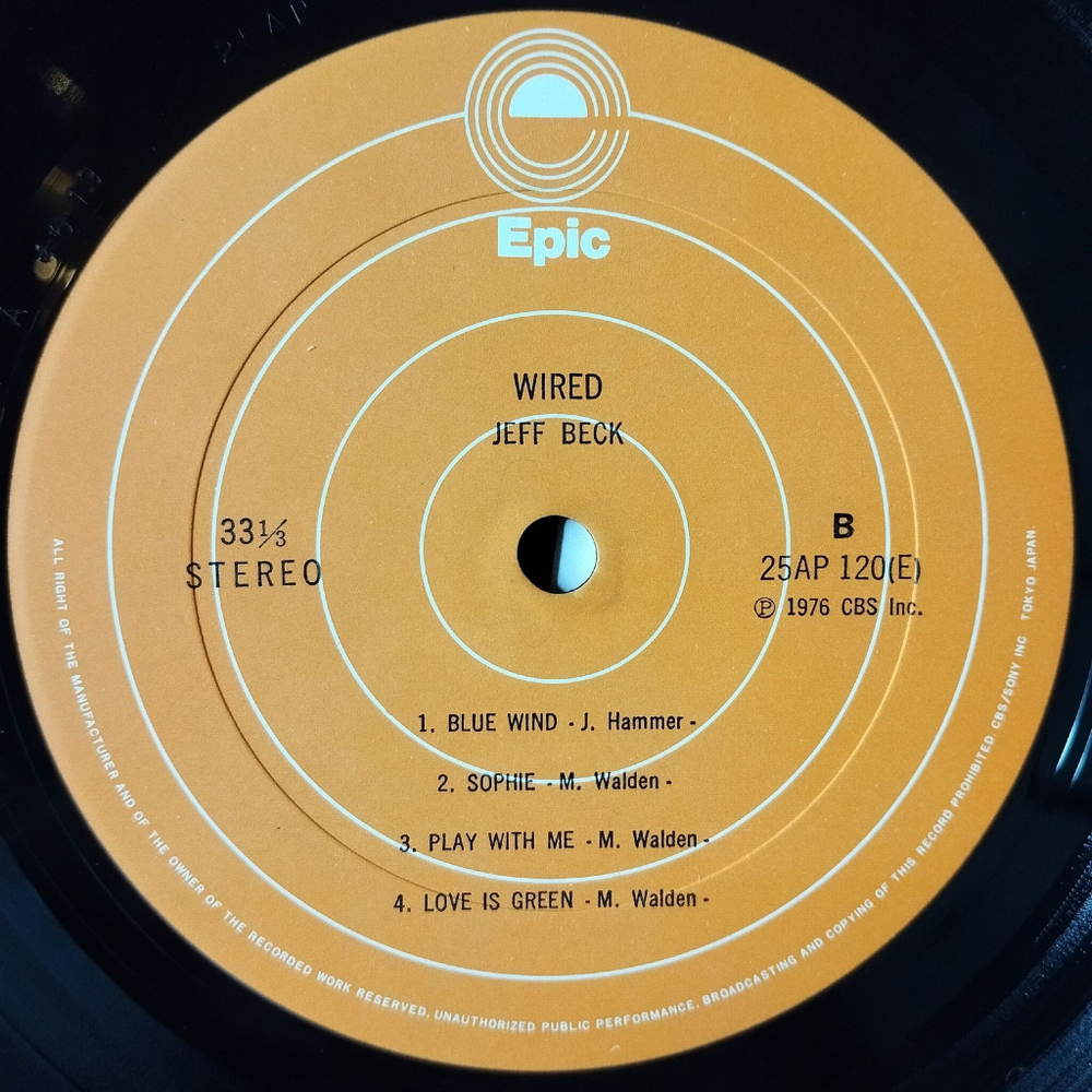 Винтажная виниловая пластинка LP Jeff Beck Wired (Japan 1976) (No Obi) Led Boots