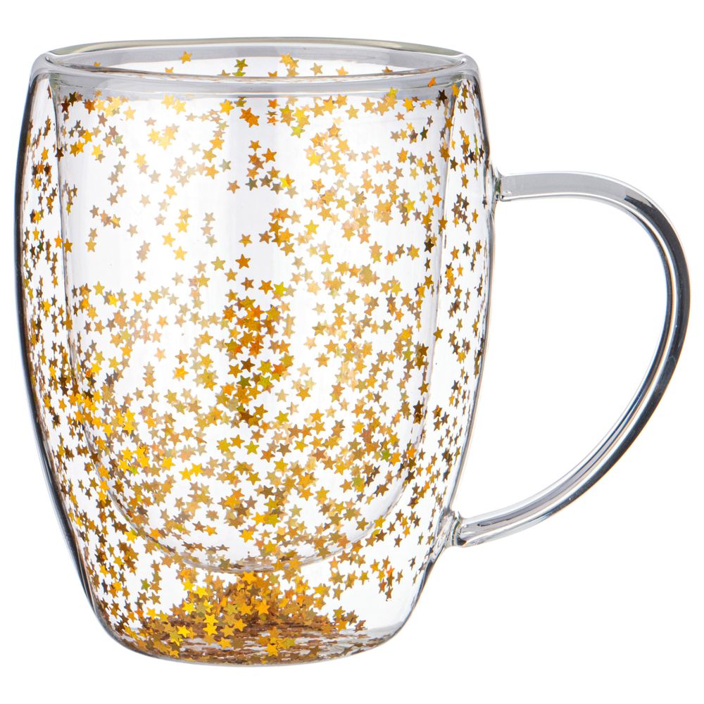 КРУЖКА С ДВОЙНЫМИ СТЕНКАМИ "MAGIC GOLD" 320 МЛ (КОР=48ШТ.)