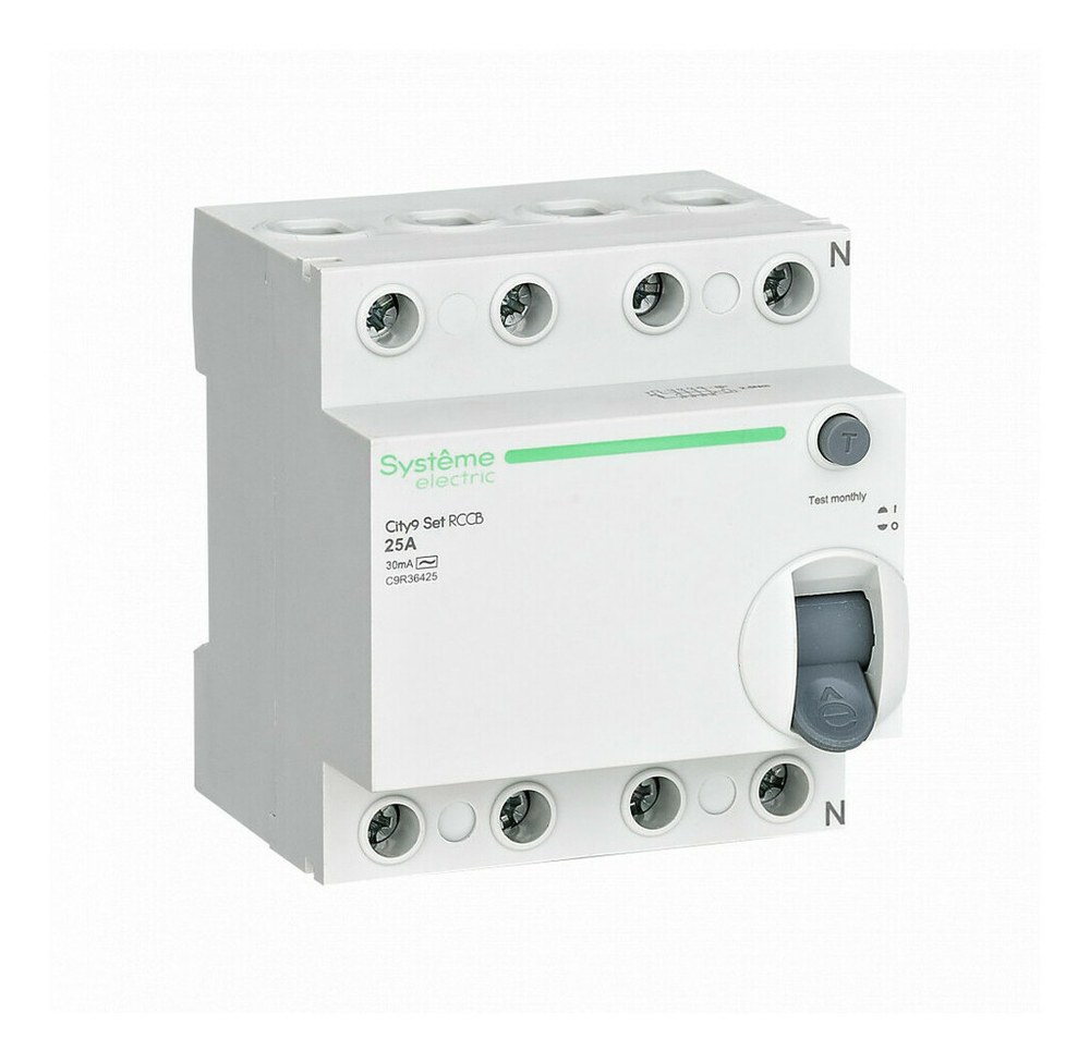 Systeme Electric City9 Set Выключатель дифференциального тока (ВДТ) 25А 4P 30мА Тип-AC 400В