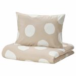 Комплект постельного белья IKEA KLYNNETAG (КЛИННЕТАГ), Односпальный, Бежевый с рисунком, 150x200, 50x80 см