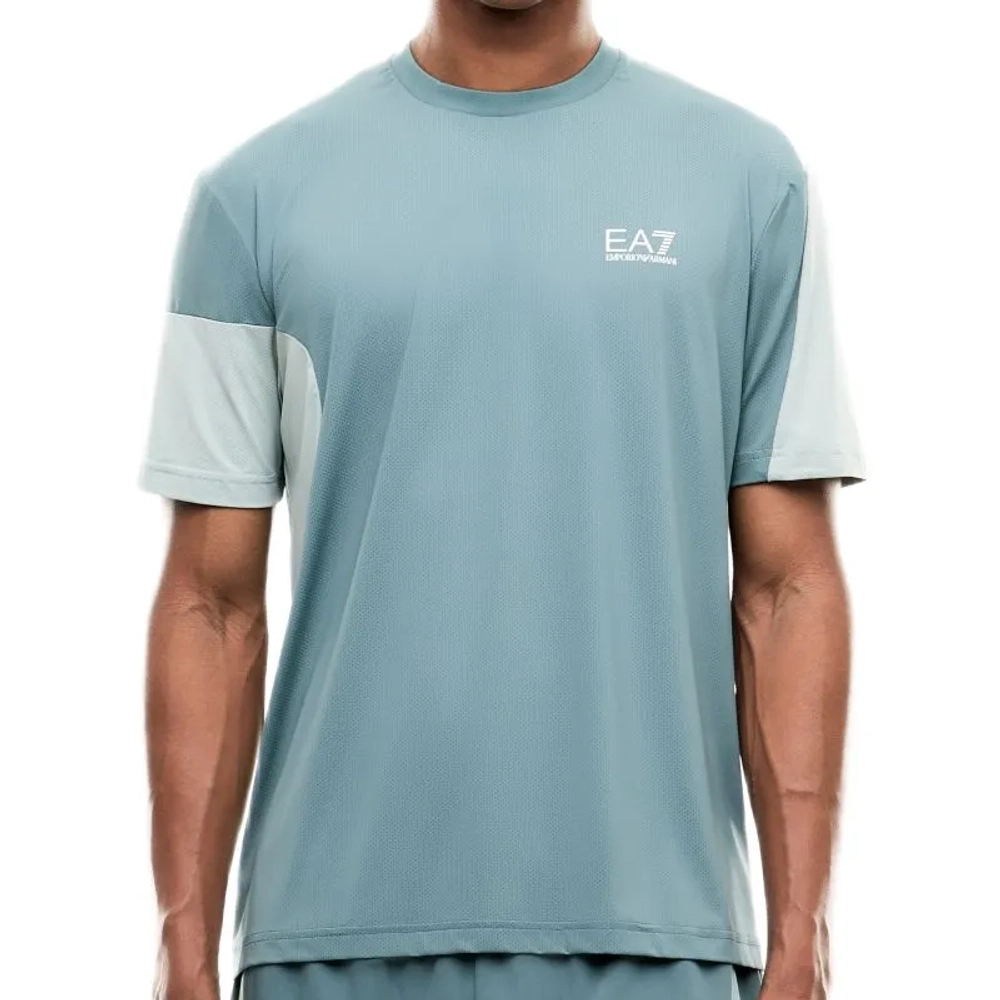 Мужская теннисная футболка EA7 Man Jersey - silver pine