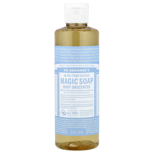 Dr. Bronner's, детское кастильское мыло, 18 в 1, без запаха, 237 мл (8 жидк. унций)