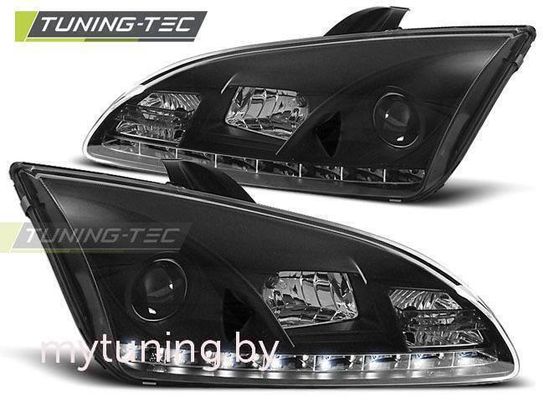 Передние фары Ford Focus 2 daylight black