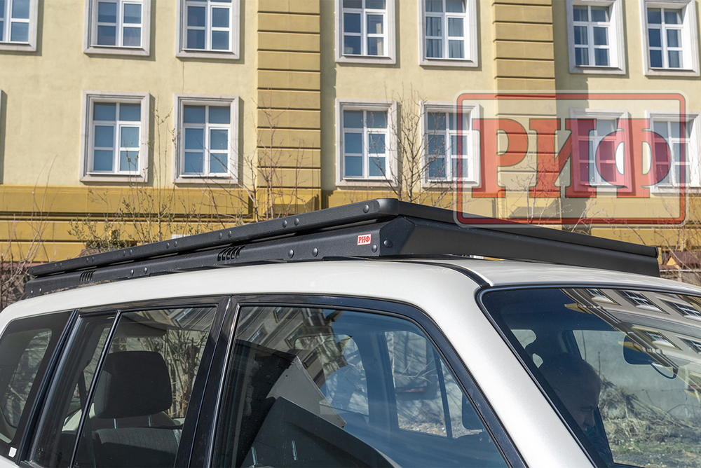 Багажник экспедиционный (платформа) алюминиевый 1150x2080 мм для Mitsubishi Pajero IV (с крепежом) РИФ