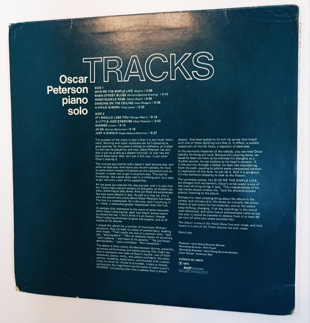 Винтажная виниловая пластинка LP Oscar Peterson Tracks (USA 1974)