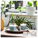 Свеча ароматическая IKEA BUKETTAPEL (БУКЕТТАПЕЛЬ), Бергамот и кедровое дерево, Бледно-зеленый, 45 часов