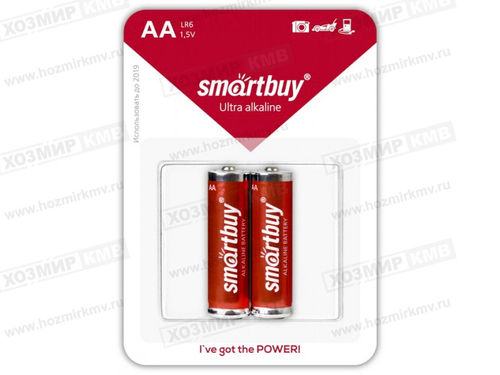 (SMARTBUY SBBA-2A02В) батарейка АЛКАЛИНОВАЯ LR-06 -2BL (Пальчик)