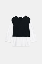 КОМБИНИРОВАННАЯ РУБАШКА ИЗ ПОПЛИНА — ZARA