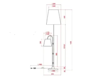 Торшер 2*E27 A5068PN-2BK бежевый/черный Alea Arte Lamp