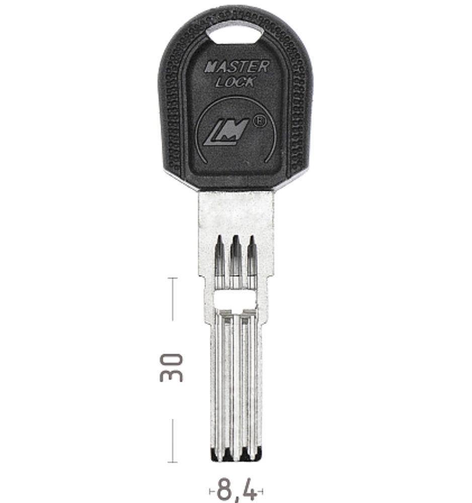 Заготовка вертикального ключа 12669 LM-3DP MasterLock-LM 3+1 паз