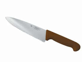 Нож PRO-Line поварской 20 см, коричневая пластиковая ручка, волнистое лезвие, P.L. Proff Cuisine