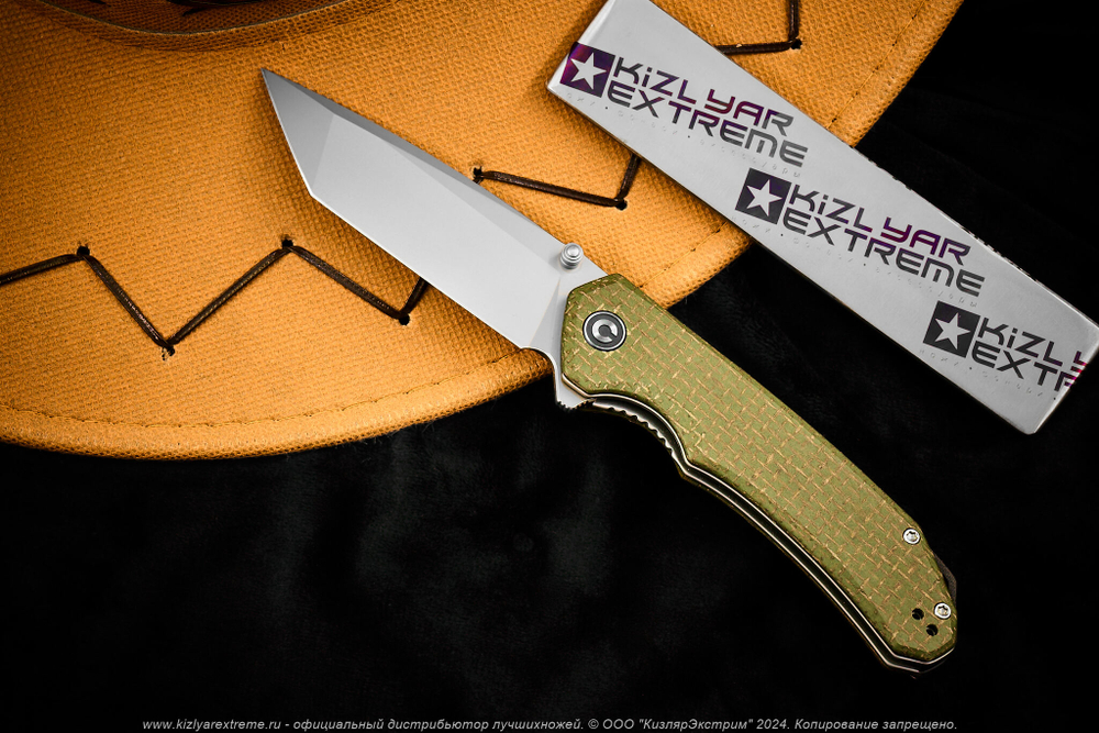 Нож Civivi Brazen C2023F, сталь D2 Satin, Green Coarse Micarta