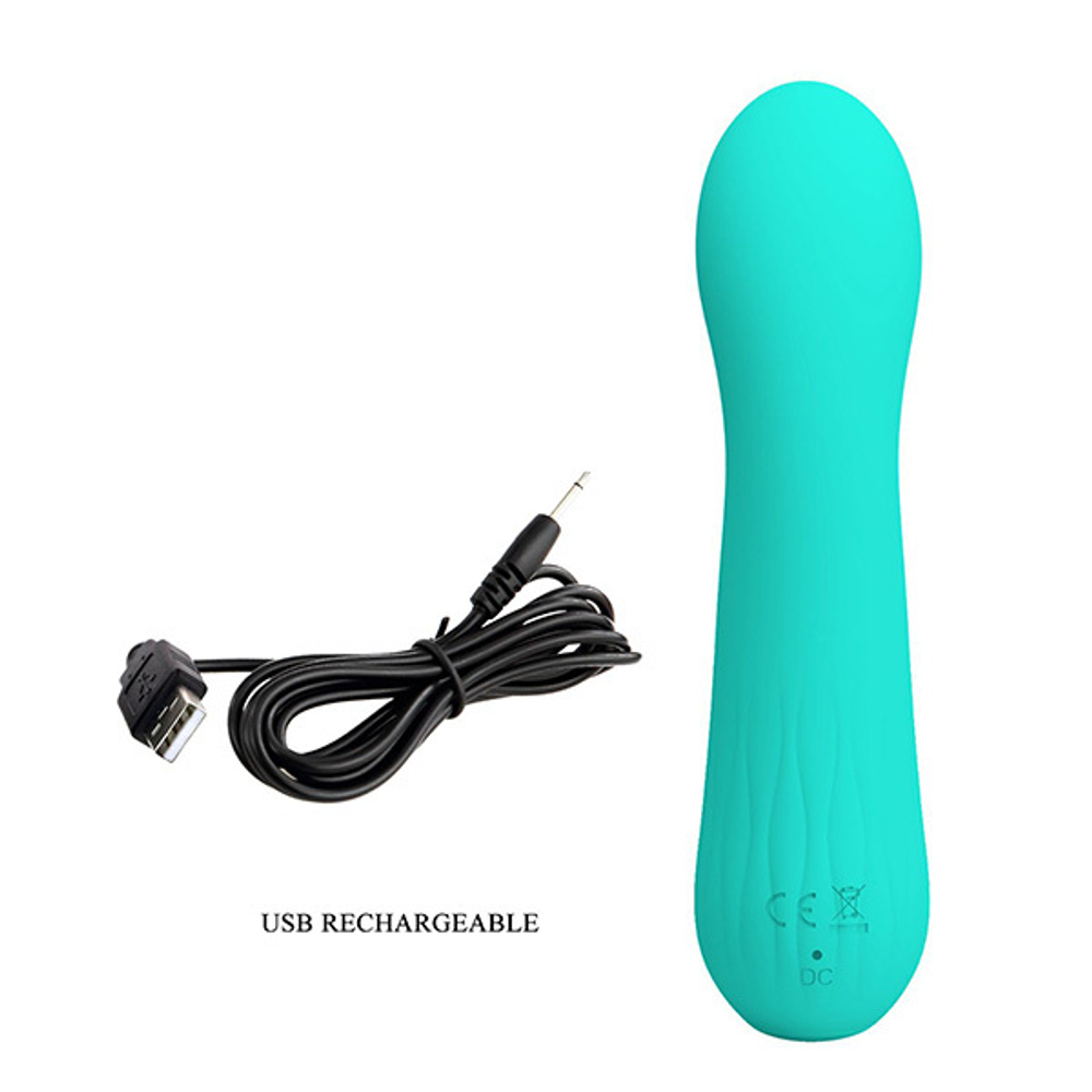 Бирюзовый гнущийся вибратор 15см Pretty Love Faun BI-014724-4