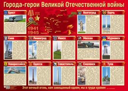 Плакат "Города-герои Великой Отечественной войны", 49х69см