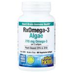 Natural Factors, RxOmega3, водоросли, 60 вегетарианских капсул