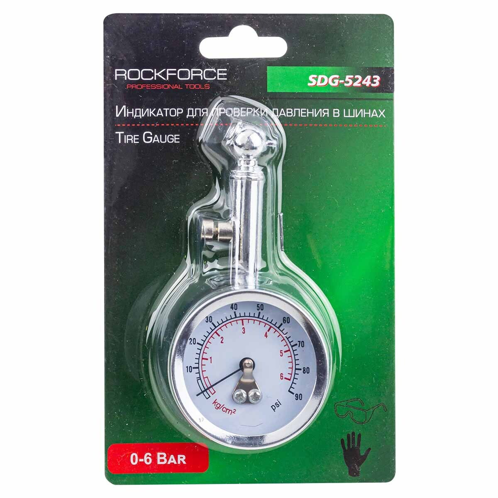 Индикатор для проверки давления в шинах (0-6 Bar) RockForce RF-SDG-5243