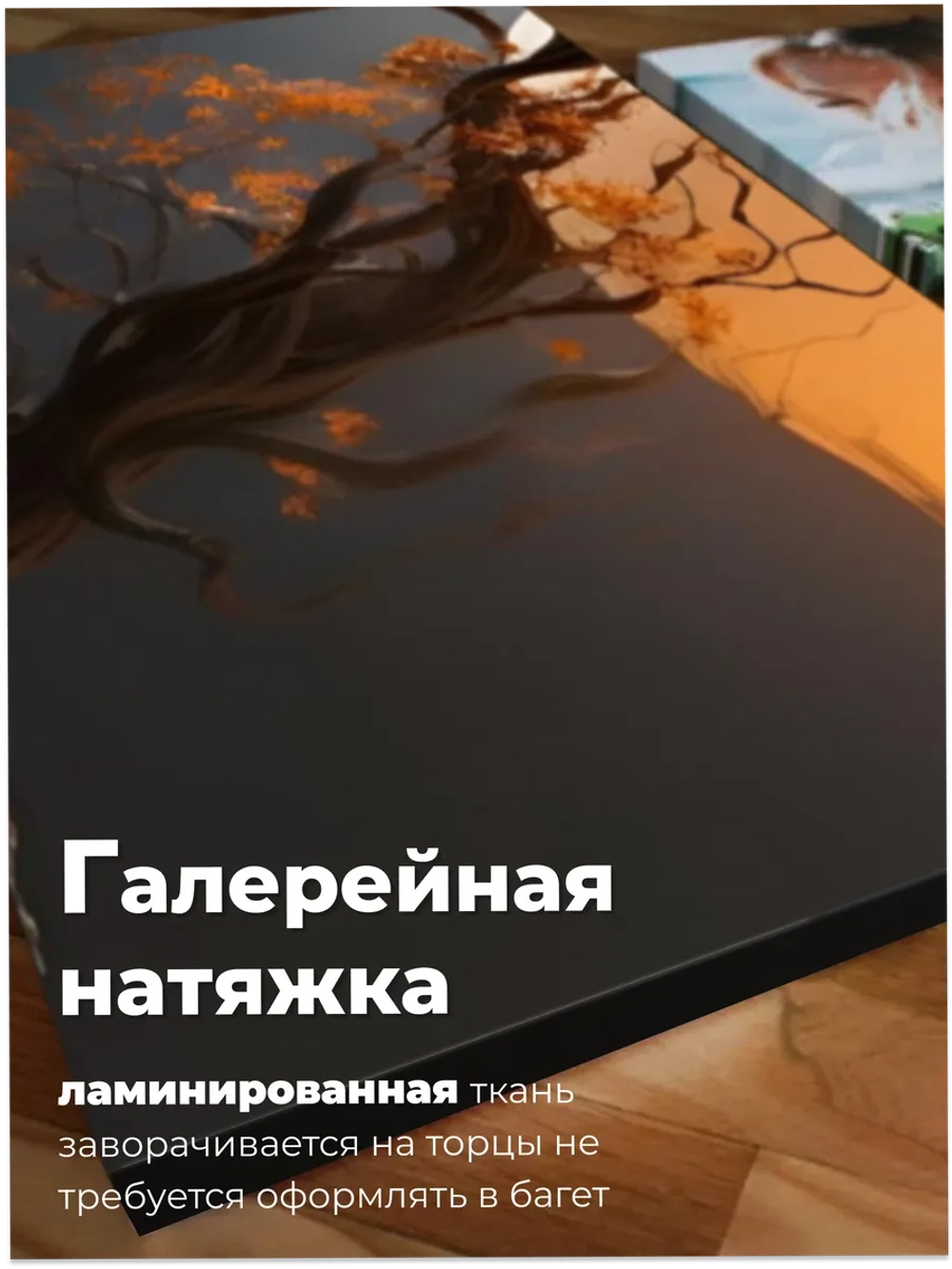Картина Тень ветви модульная 50x70см 3шт.