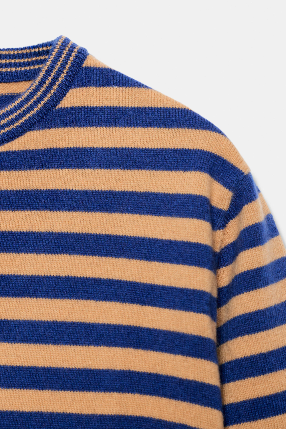ШЕРСТЯНОЙ СВИТЕР В ПОЛОСКУ С КОРОТКИМИ РУКАВАМИ — ZARA
