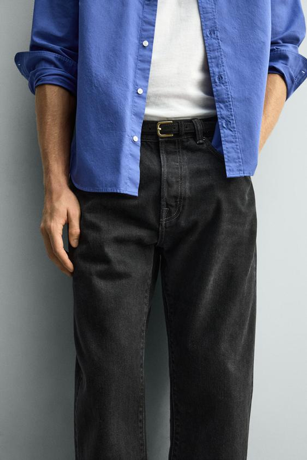 ZARA ДЖИНСЫ STRAIGHT FIT, ЧЕРНЫЙ
