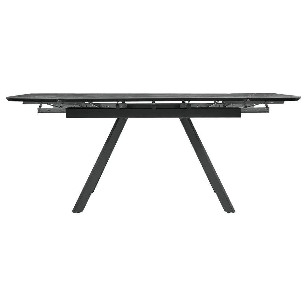 Стол Bradex Home Arthur раскладной 120-184x80x75см, керамогранит серый мрамор Greys Grey, чёрный