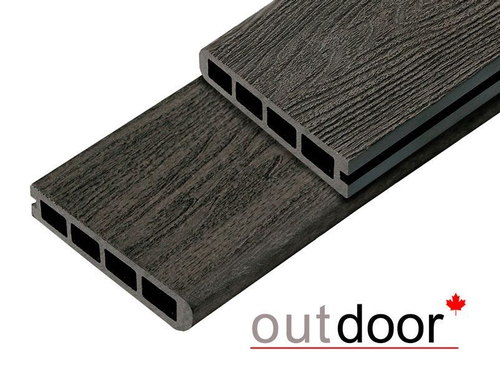 Террасная доска ДПК Outdoor 3D 150*25*4000 мм. завершающая Гавана/ARIZONA Блэк черная