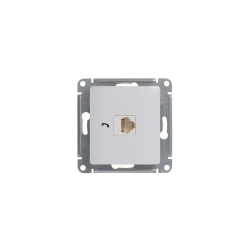 GLOSSA РОЗЕТКА телефонная RJ11, механизм, БЕЛЫЙ