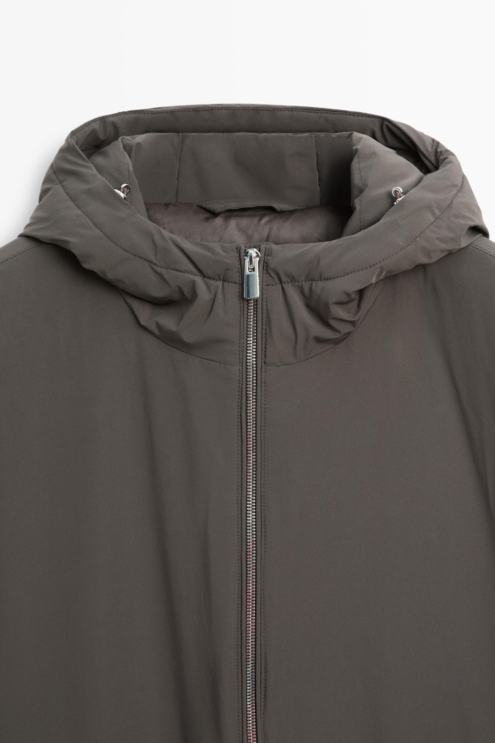 Massimo Dutti Легкая пуховая куртка с капюшоном, серый
