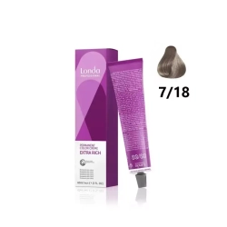 Londa Color стойкая крем-краска, 7/18 жареный миндаль, 60мл