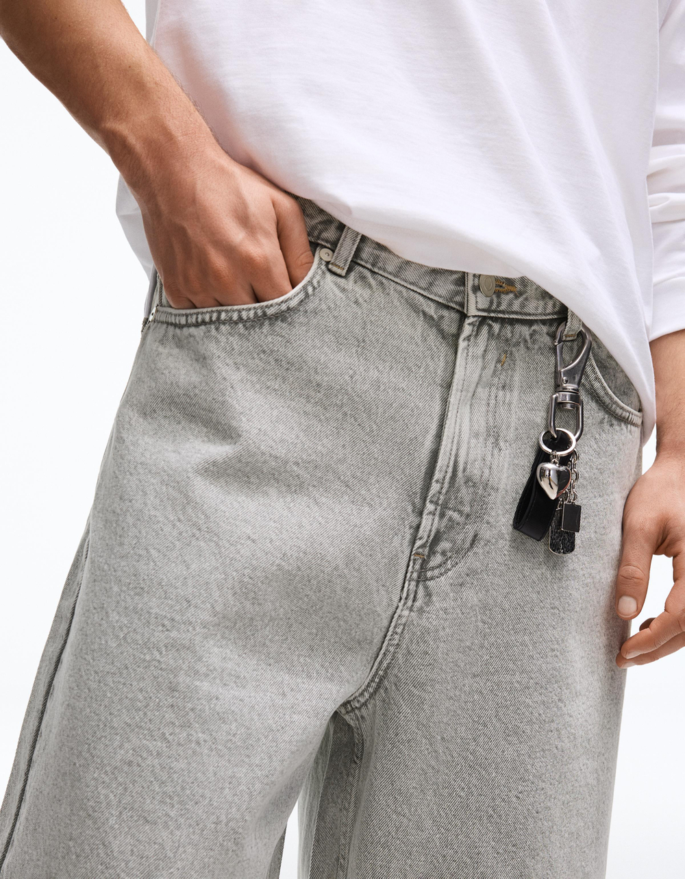 Мужские джинсовые бермуды baggy fit, арт. 1022/180 - BERSHKA