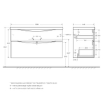 Тумба подвесная с раковиной BelBagno MARINO-H60-1100-2C-SO-RN-P
