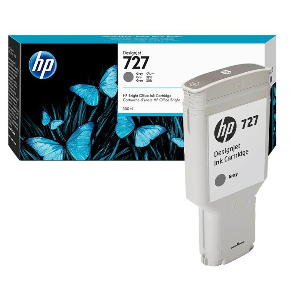Картридж HP 727 (F9J80A) для DesignJet T920/T930/T1500/T1530/T2500/T2530 серый фото (300 мл)