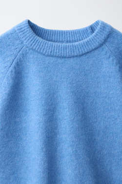 ZARA ОДНОТОННЫЙ СВИТЕР, ЯРКО-СИНИЙ