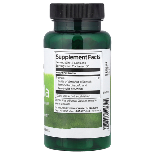Swanson Vitamins, трифала с амлой, бибхитаки и харитаки, 500 мг, 100 капсул