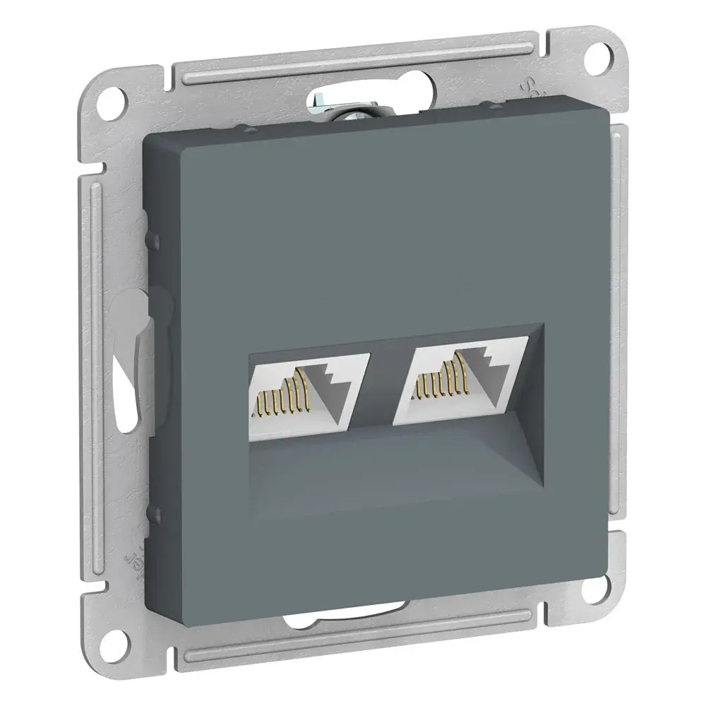 ATLASDESIGN РОЗЕТКА двойная компьютерная RJ45+RJ45 кат. 5e, механизм, ГРИФЕЛЬ